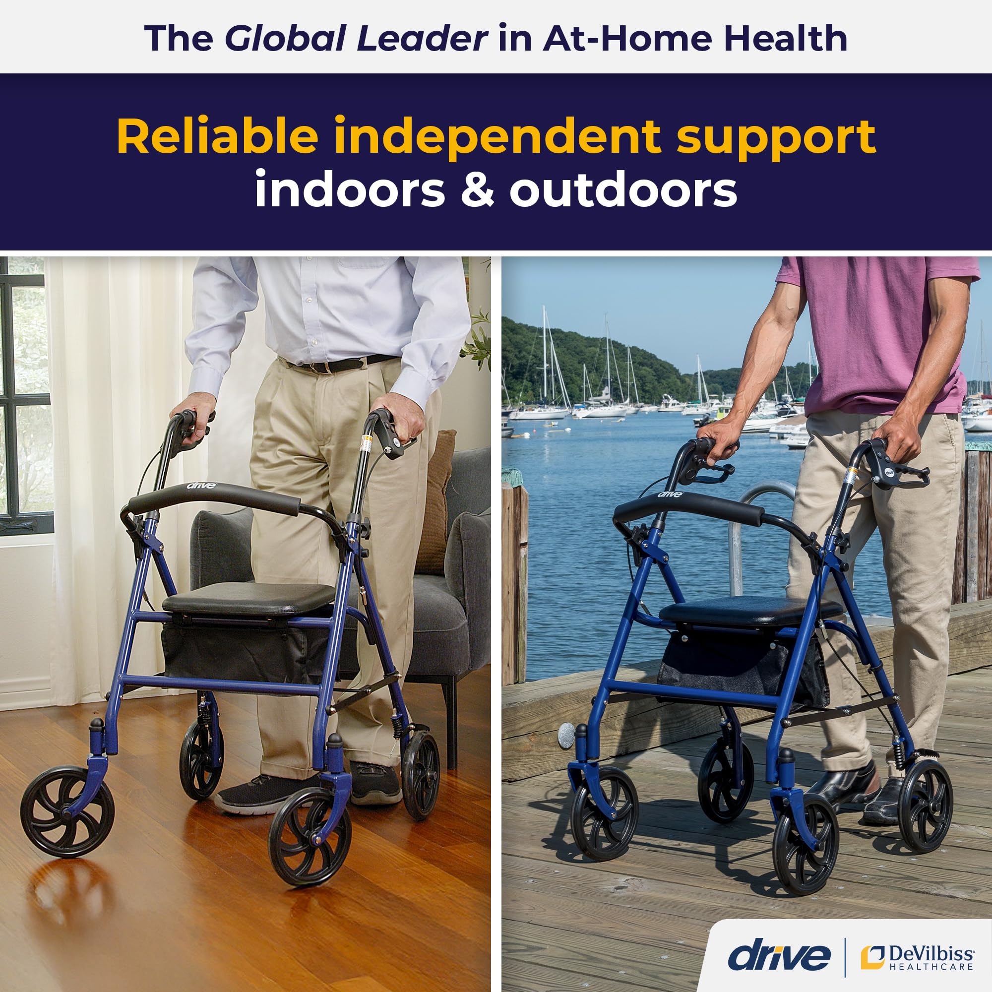 Foto 3 pulgar | Rollator Walker Drive Medical 10257bl-1 De 4 Ruedas Con Asiento - Venta Internacional.