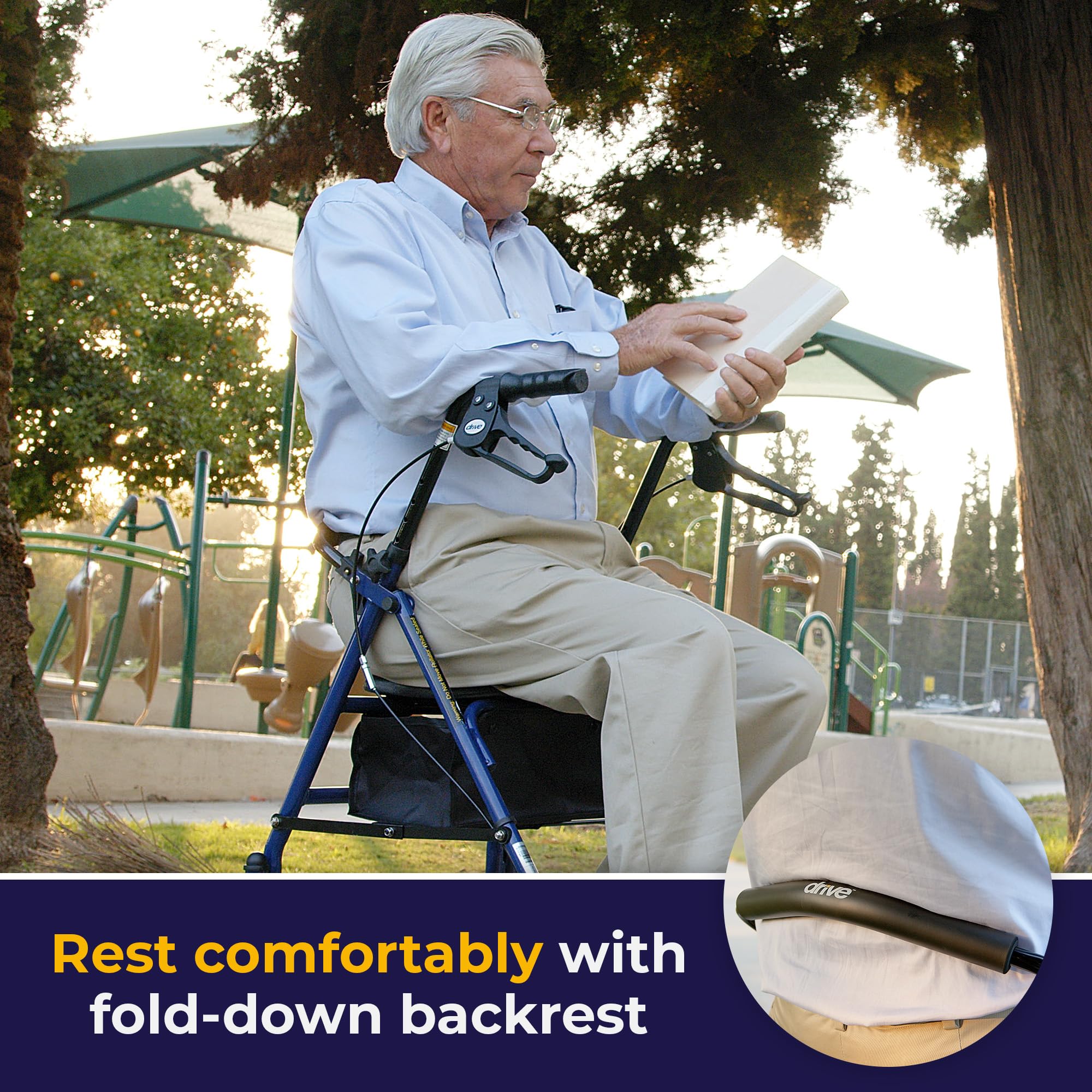 Foto 6 | Rollator Walker Drive Medical 10257bl-1 De 4 Ruedas Con Asiento - Venta Internacional.