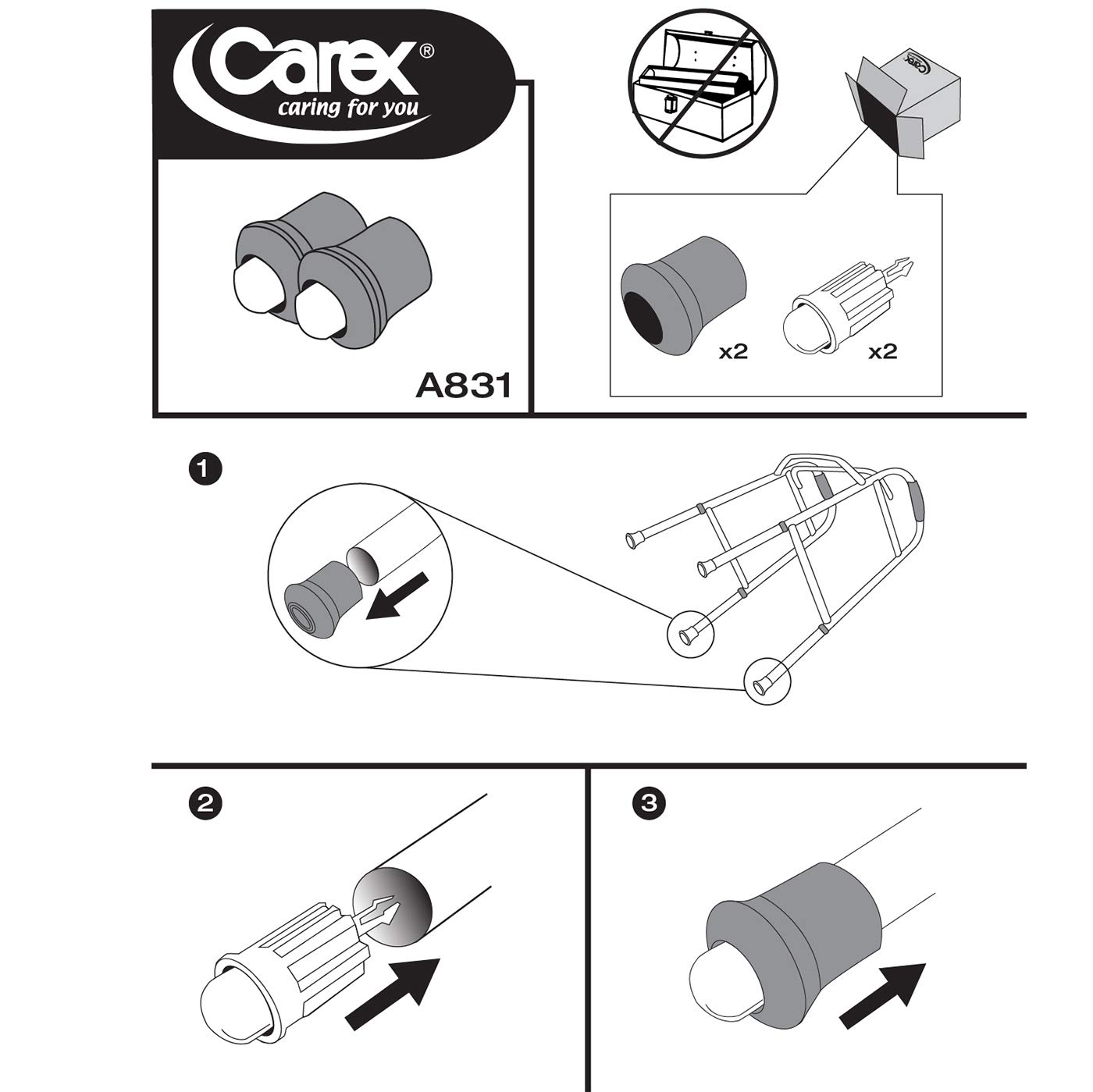 Foto 5 pulgar | Walker Auto Glides Carex Para Personas Mayores Y Adultos, Ajuste Universal - Venta Internacional.
