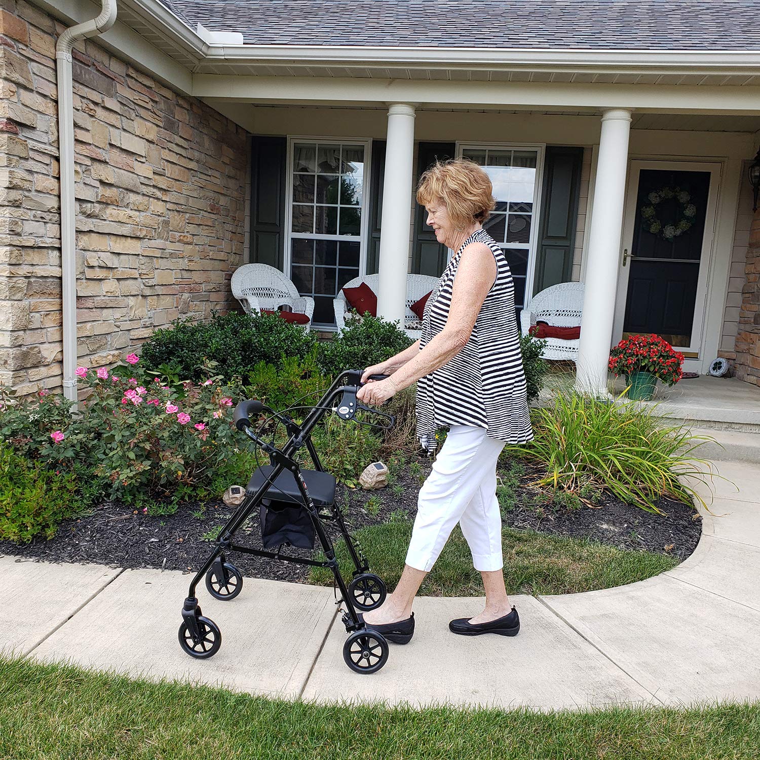 Foto 4 pulgar | Rollator Walker Carex Step 'n Rest De Aluminio Con Asiento De 250 Libras - Venta Internacional.