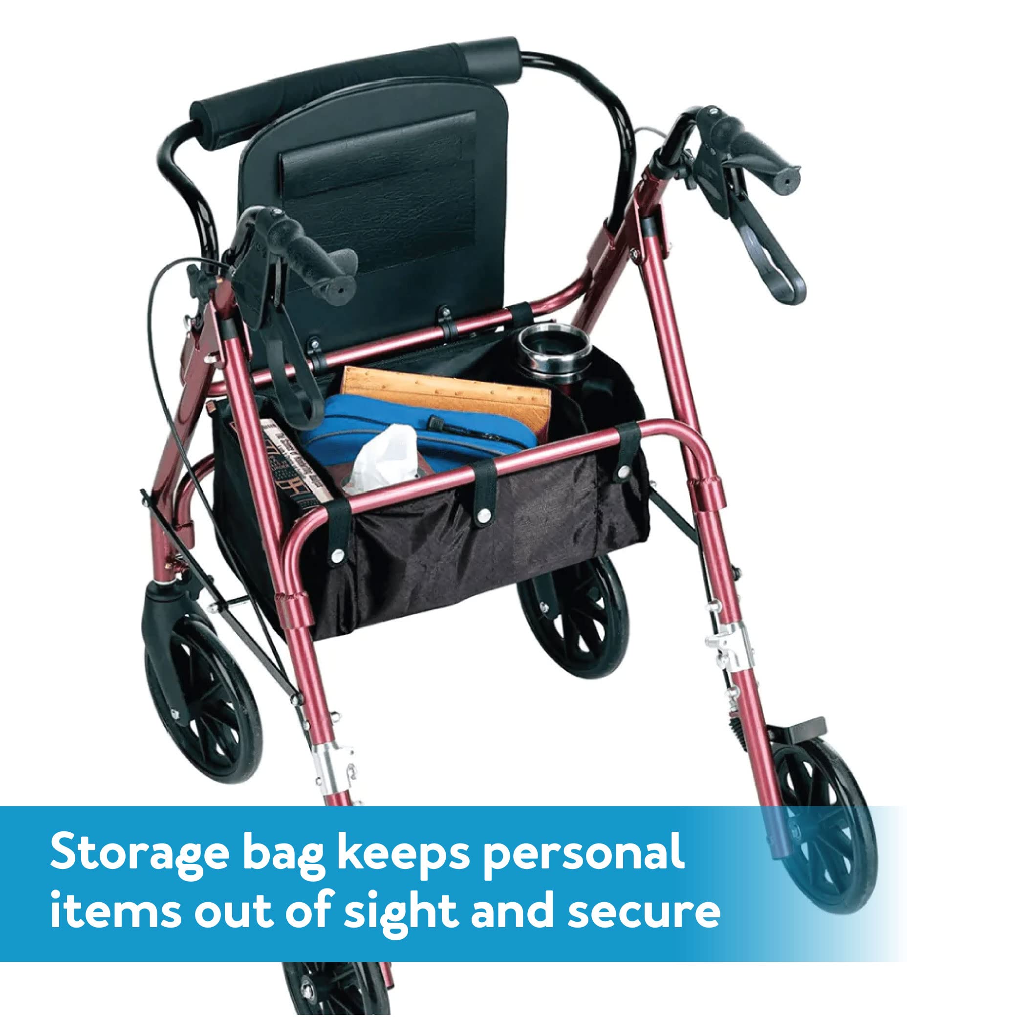 Foto 4 pulgar | Rollator Walker Carex En Altura Ajustable Con Asiento De 250 Libras - Venta Internacional.