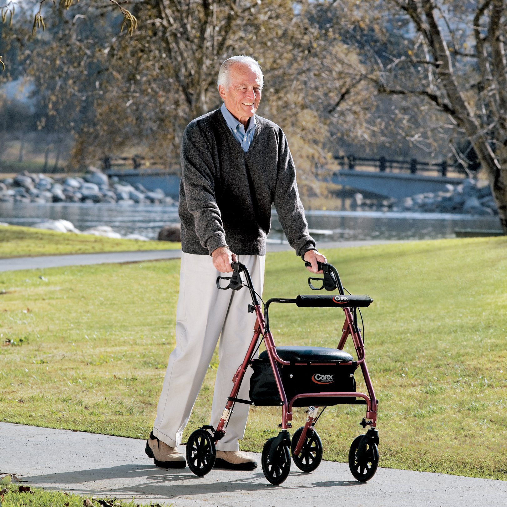 Foto 7 pulgar | Rollator Walker Carex En Altura Ajustable Con Asiento De 250 Libras - Venta Internacional.