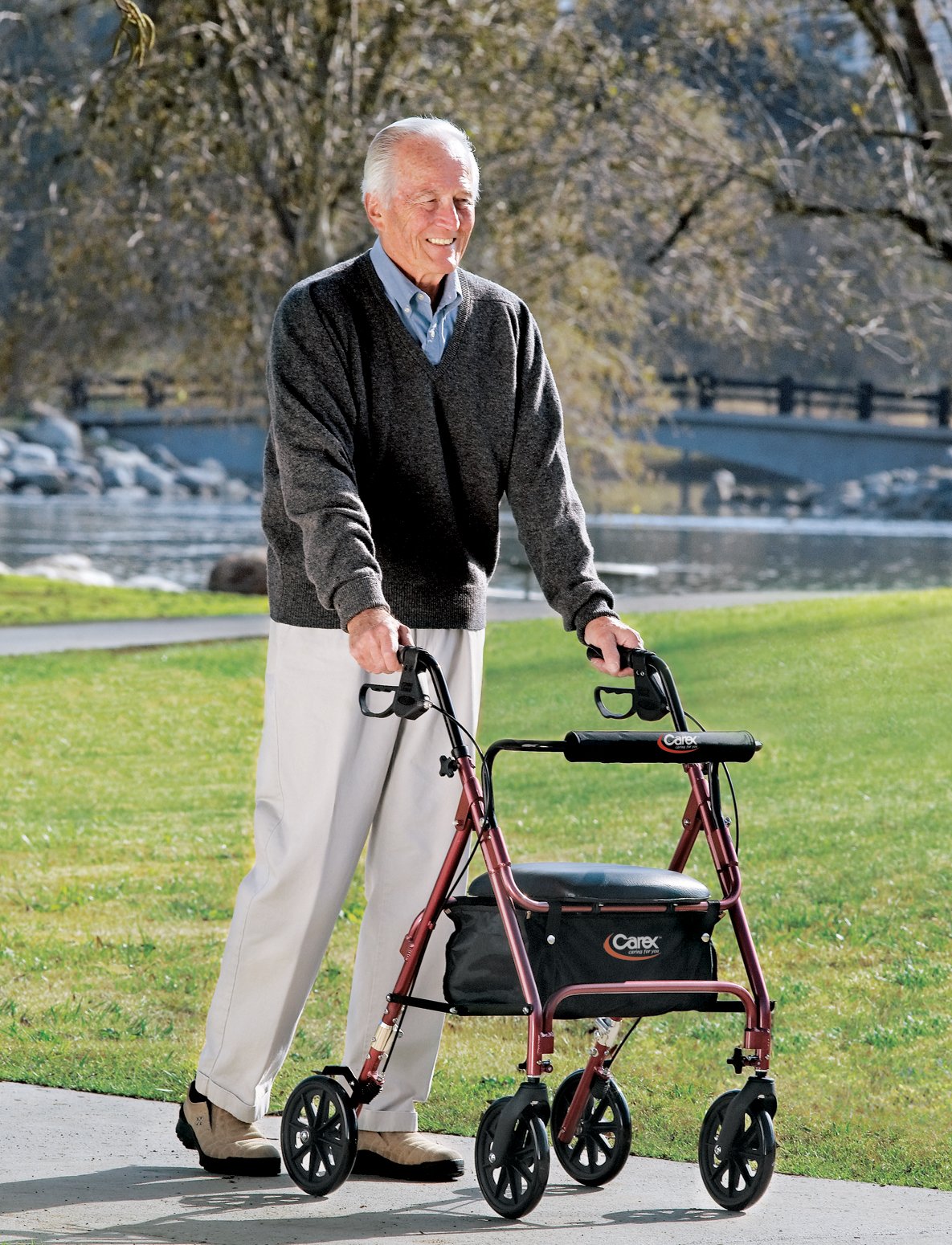 Foto 8 pulgar | Rollator Walker Carex En Altura Ajustable Con Asiento De 250 Libras - Venta Internacional.