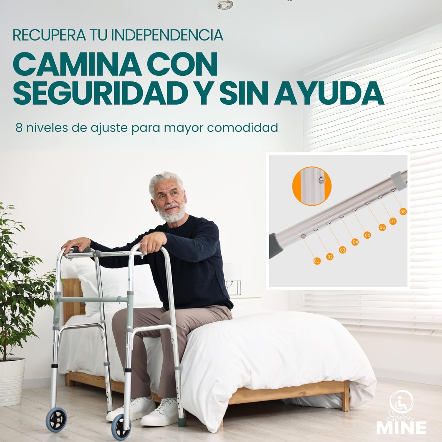 Foto 6 pulgar | Andadera para Adulto de Aluminio SC Super Confort Ajustable