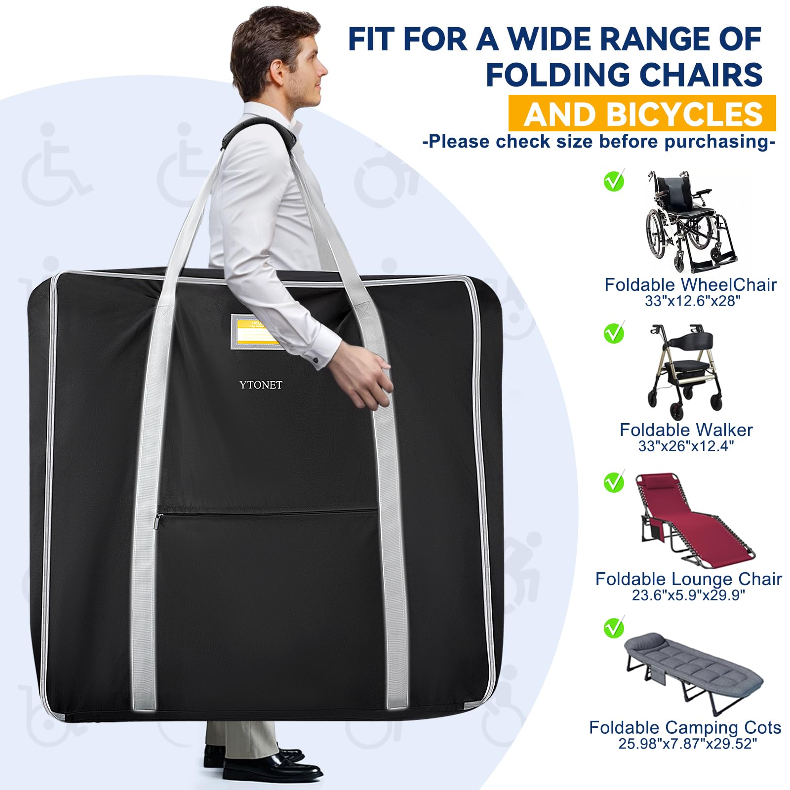Foto 4 pulgar | Bolsa De Silla De Ruedas Ytonet Para Sillas De Ruedas Plegables 34 De Largo X 11 De Ancho X 32 De Alto - Venta Inte