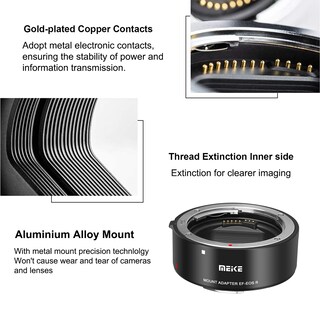 Foto 3 | Adaptador de Objetivo Meike Ef-eosr con Enfoque Automático para Canon Ef/ef-s A Eos-r - Venta Internacional