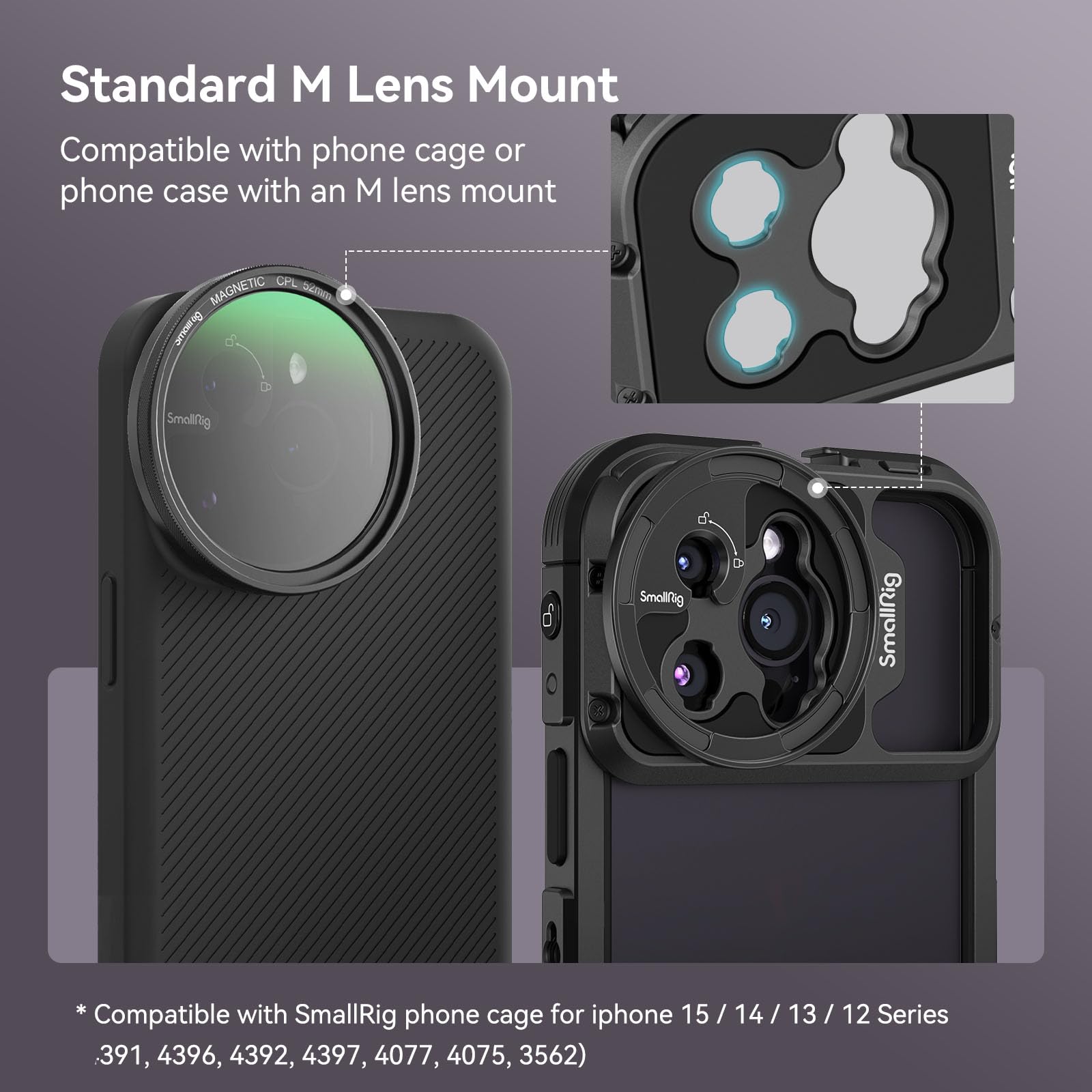 Foto 2 | Adaptador De Filtro Smallrig Magnético De 52 Mm Para Caja/funda De Teléfono - Venta Internacional.