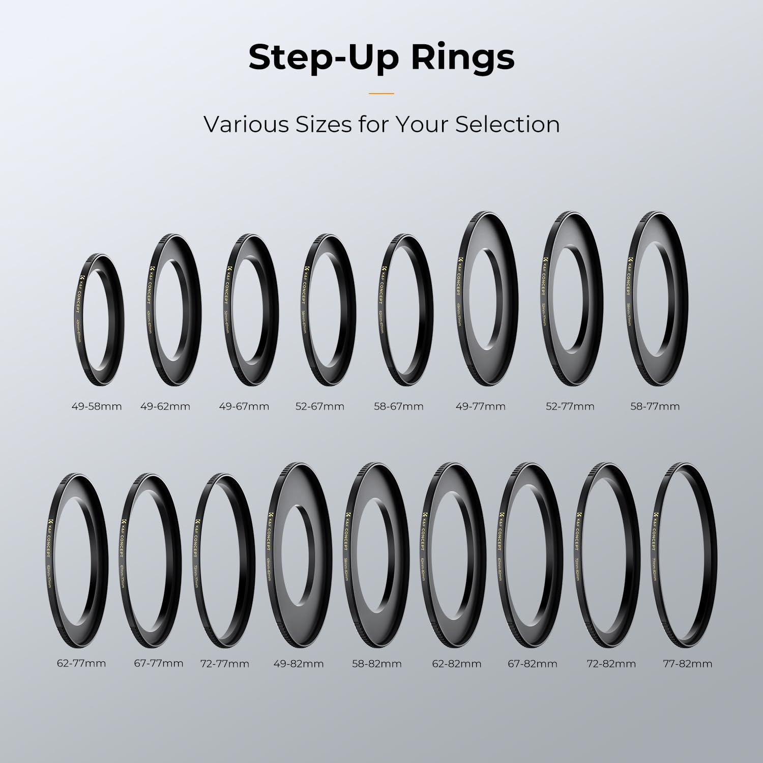 Foto 5 pulgar | Anillo Adaptador De Filtro De Lente Step-up K&f Concept 72-82 Mm - Venta Internacional.