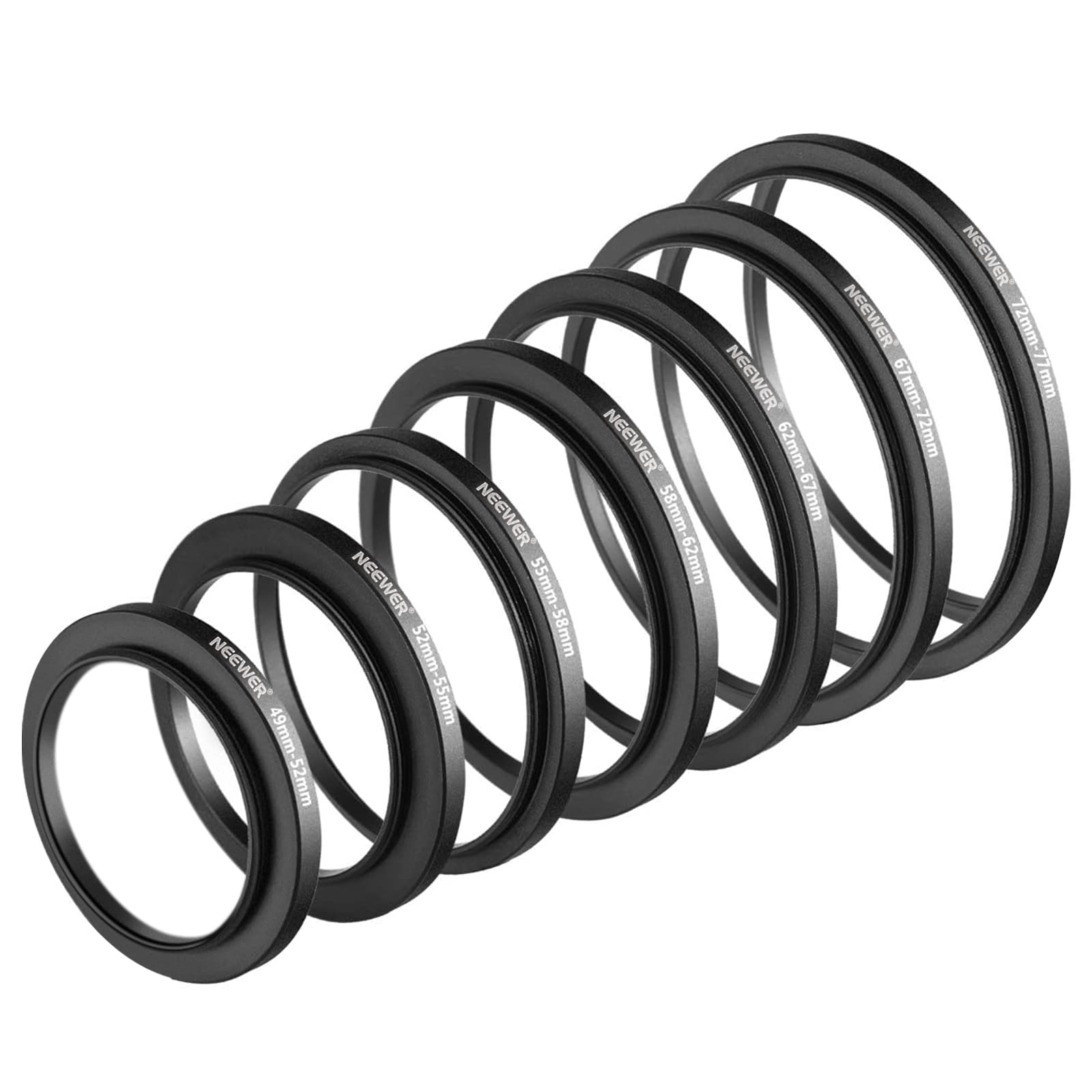 Foto 2 pulgar | Juego De Adaptadores De Filtro Step Up Rings Neewer De Aluminio De 49-77 Mm - Venta Internacional.
