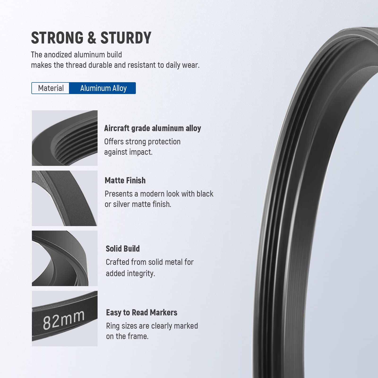 Foto 4 pulgar | Juego De Adaptadores De Filtro Step Up Rings Neewer De Aluminio De 49-77 Mm - Venta Internacional.