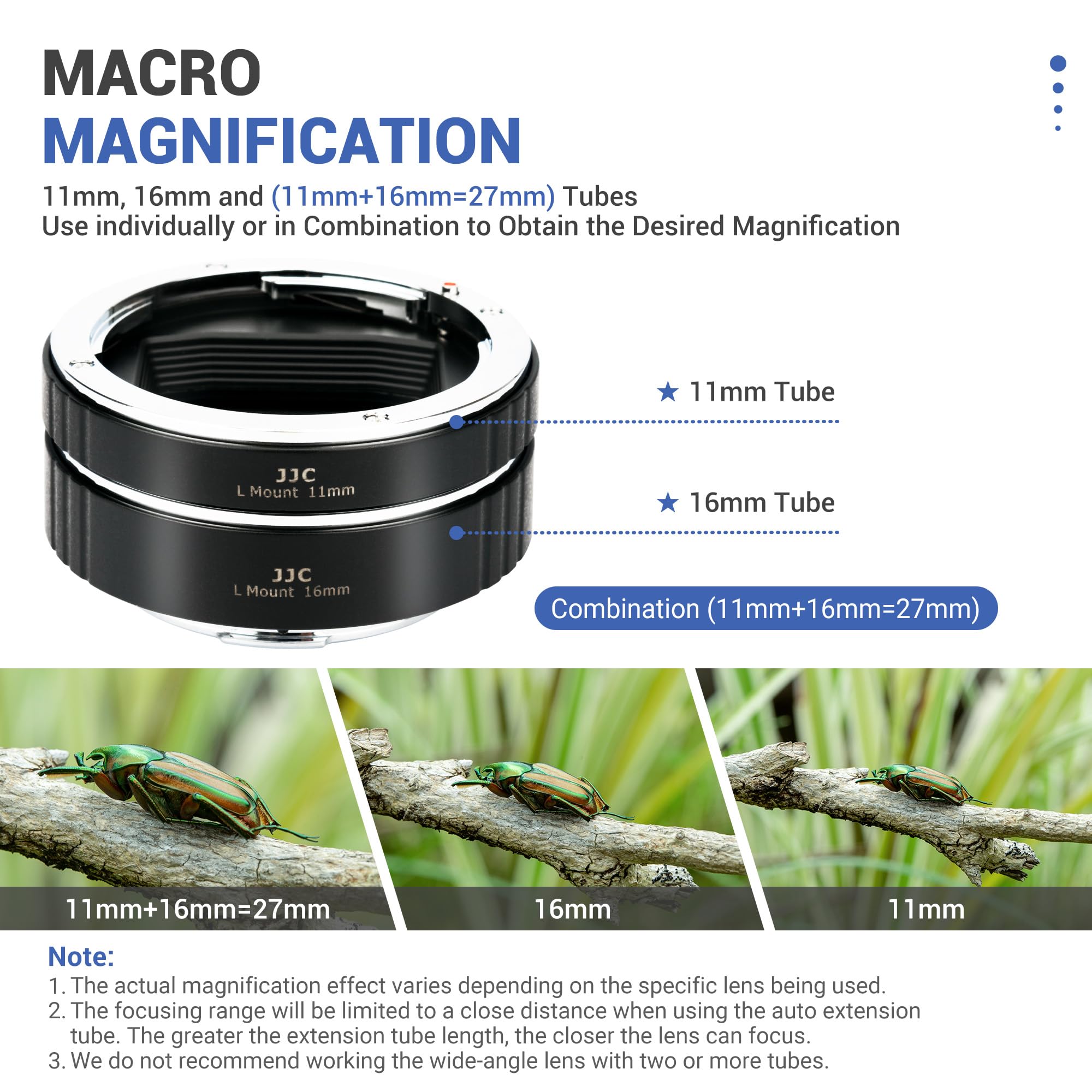Foto 3 | Juego De Anillos De Tubo De Extensión Auto Focus Macro Con Montaje En L Jjc - Venta Internacional.