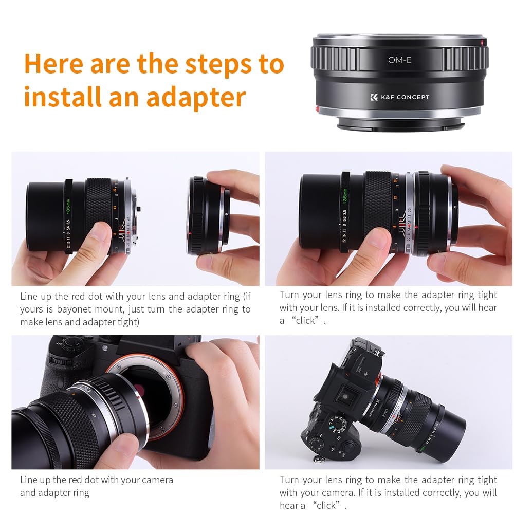 Foto 4 pulgar | Adaptador De Objetivo K&f Concept Olympus Om A Sony E Mount - Venta Internacional.