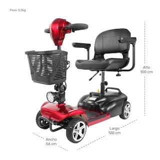 Foto 3 | Silla de Ruedas Eléctrica tipo Scooter Nanofort color Rojo Recargable