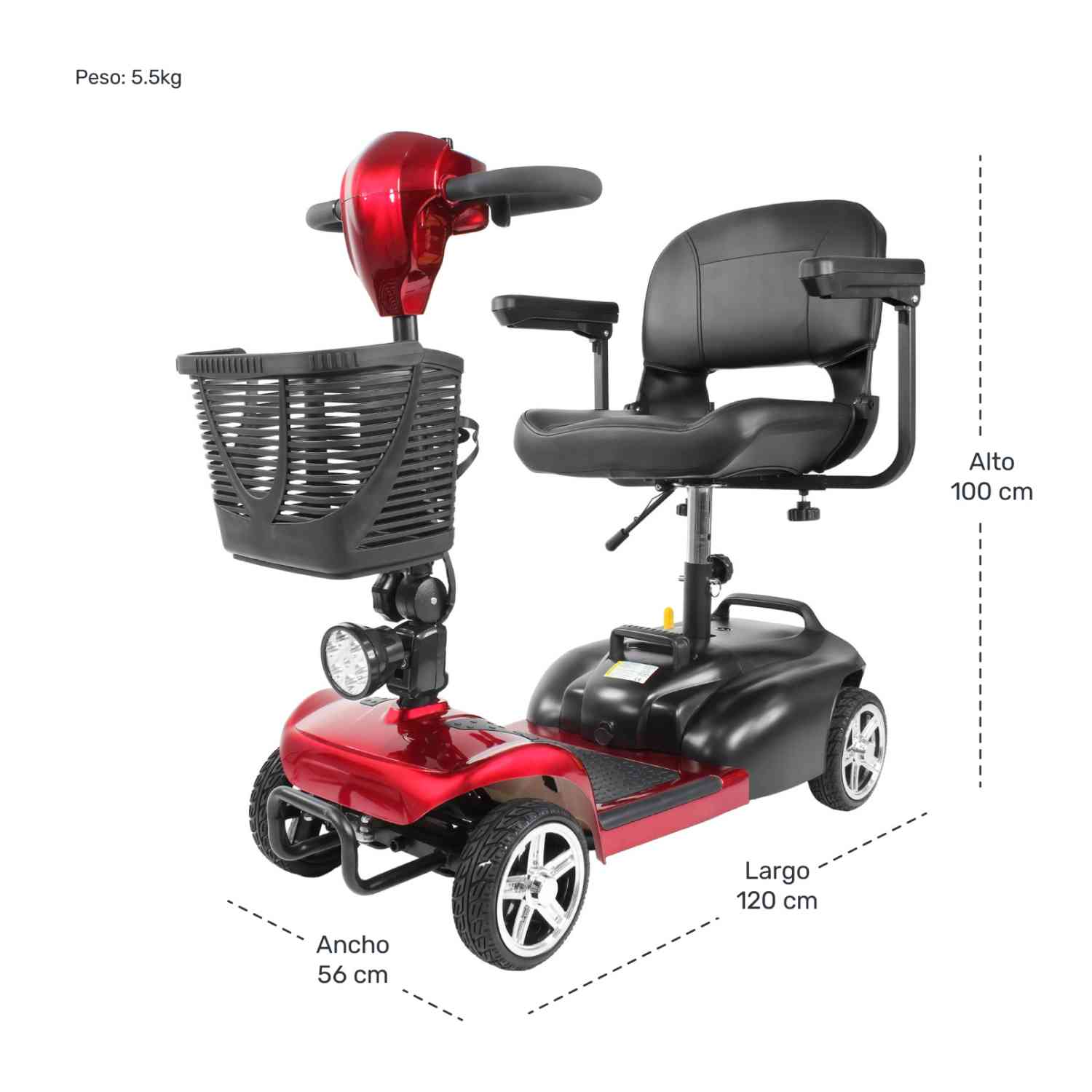 Foto 6 pulgar | Silla de Ruedas Eléctrica tipo Scooter Nanofort color Rojo Recargable