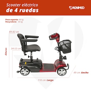 Foto 5 | Silla De Ruedas Scooter De Lujo 4 Ruedas | Respaldo Abatible, Descansabrazos Ajustables Y Abatibles