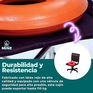 Foto 3 | Cojín Ortopédico Neumático De Hule Tipo Dona Para Sillas De Ruedas, Oficinas