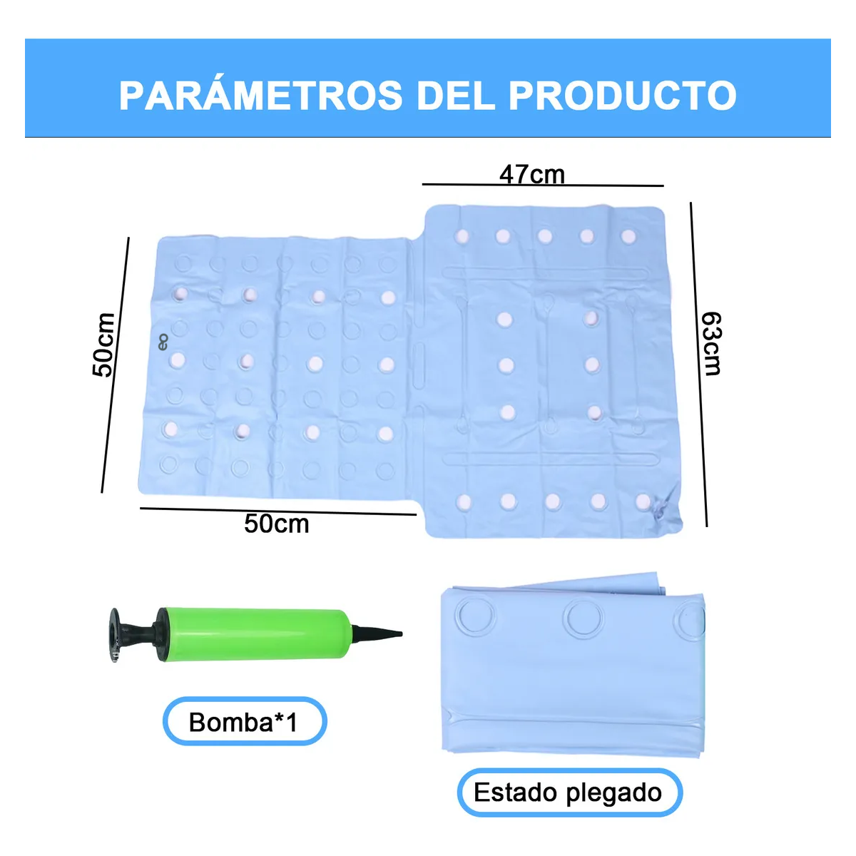 Foto 3 pulgar | Cojin Silla De Ruedas Eo Safe Imports Esi-20071 Azul