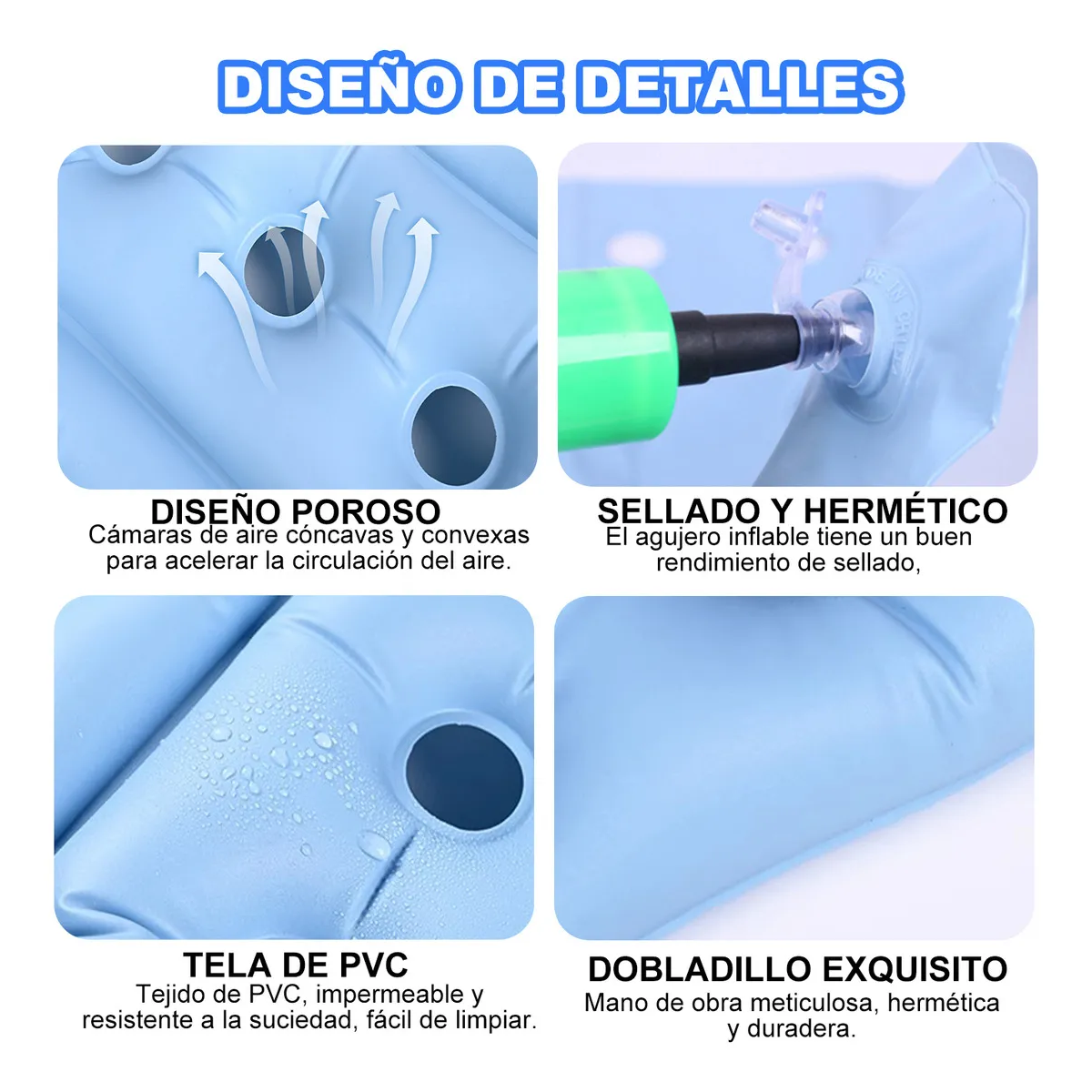 Foto 4 pulgar | Cojin Silla De Ruedas Eo Safe Imports Esi-20071 Azul