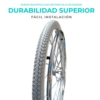 Foto 2 | Llanta Semineumática para Silla de Ruedas SC Super Confort 24x1 3/8 con Rin de Rayos Aluminio