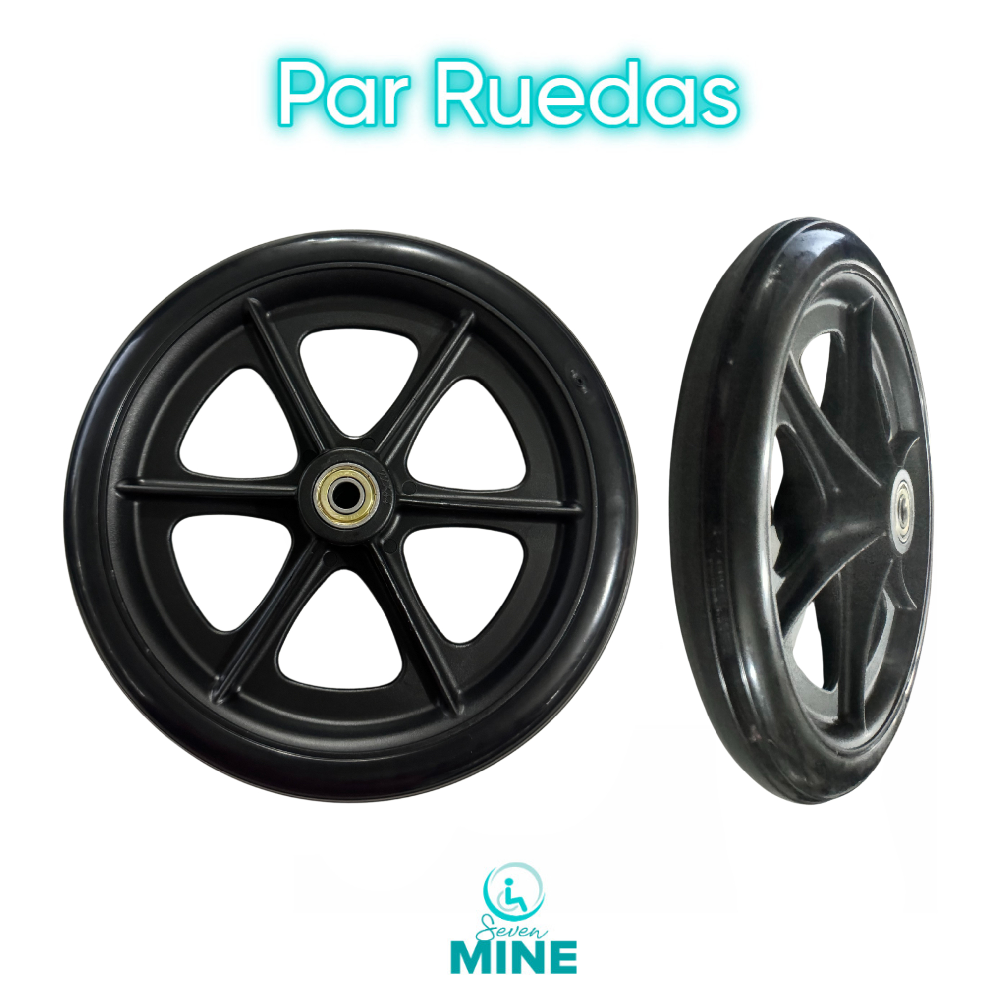 Foto 6 | Par de Llantas Ruedas 8x1 Rollator SC-W8N Refacción para Silla de Ruedas