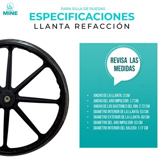 Foto 3 | Llanta para Silla de Ruedas Manual con Balero de Precisión SC Super Confort