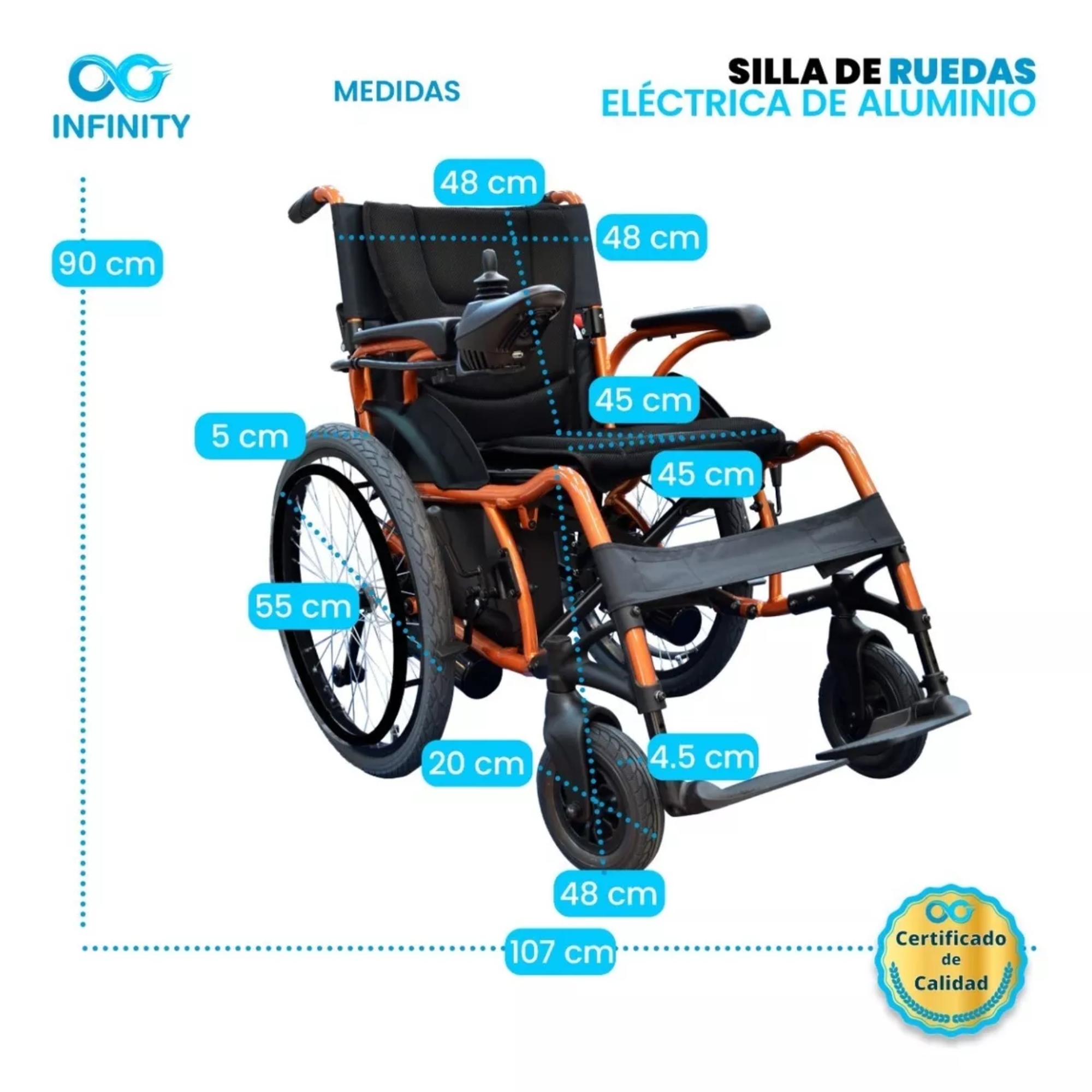 Foto 5 pulgar | Silla De Ruedas Eléctrica Todo Terreno Ultraligera Plegable