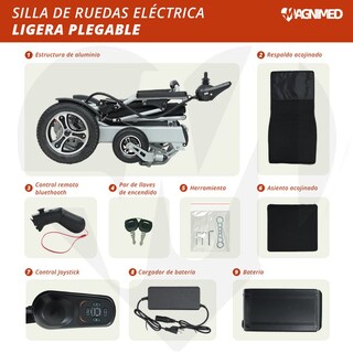 Foto 5 | Silla De Ruedas Eléctrica Plegable | Compacta, Todo Terreno, Estructura De Aluminio, Respaldo Acojinado, Contro