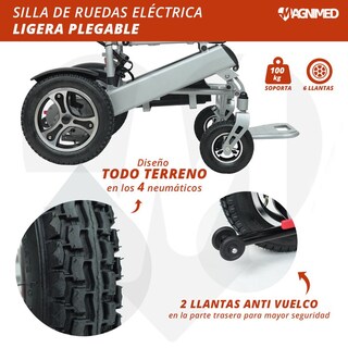 Foto 6 | Silla De Ruedas Eléctrica Plegable | Compacta, Todo Terreno, Estructura De Aluminio, Respaldo Acojinado, Contro