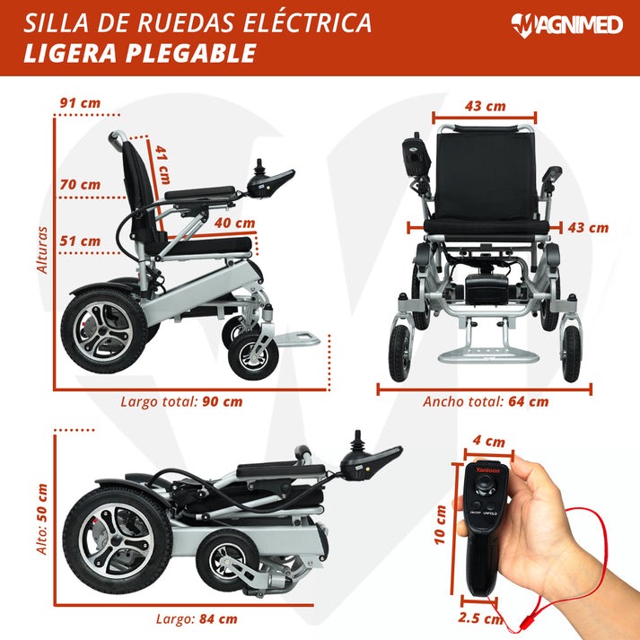 Foto 7 | Silla De Ruedas Eléctrica Plegable | Compacta, Todo Terreno, Estructura De Aluminio, Respaldo Acojinado, Contro
