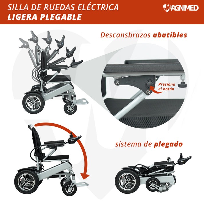 Foto 9 pulgar | Silla De Ruedas Eléctrica Plegable | Compacta, Todo Terreno, Estructura De Aluminio, Respaldo Acojinado, Contro