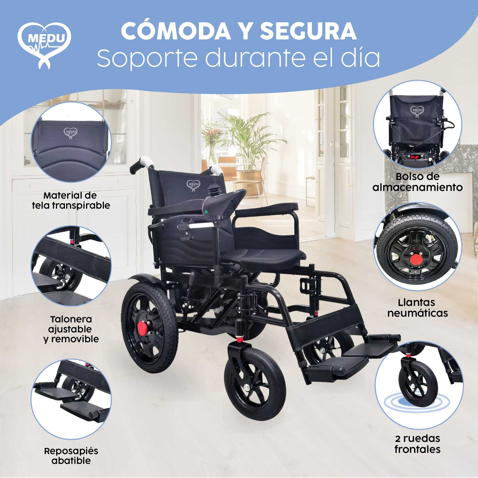 Foto 5 pulgar | Silla De Ruedas Eléctrica Spark Medu – Potencia Y Resistencia En Diseño Compacto