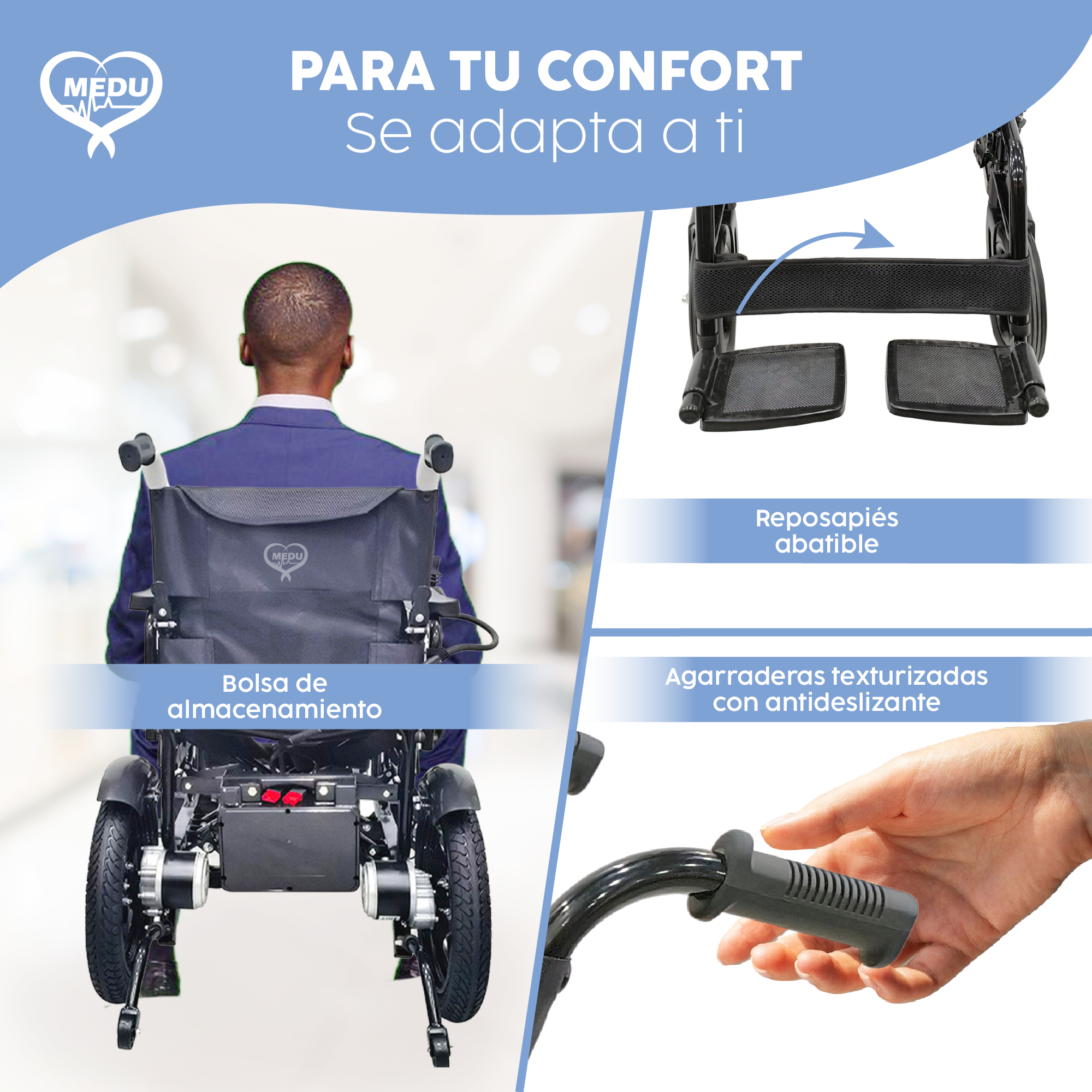 Foto 9 pulgar | Silla De Ruedas Eléctrica Spark Medu – Potencia Y Resistencia En Diseño Compacto