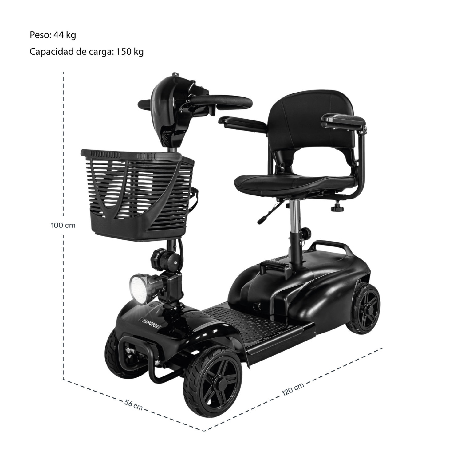 Foto 9 pulgar | Silla Ruedas Electrica Scooter Recargable Luz Led Plegable Nanofort