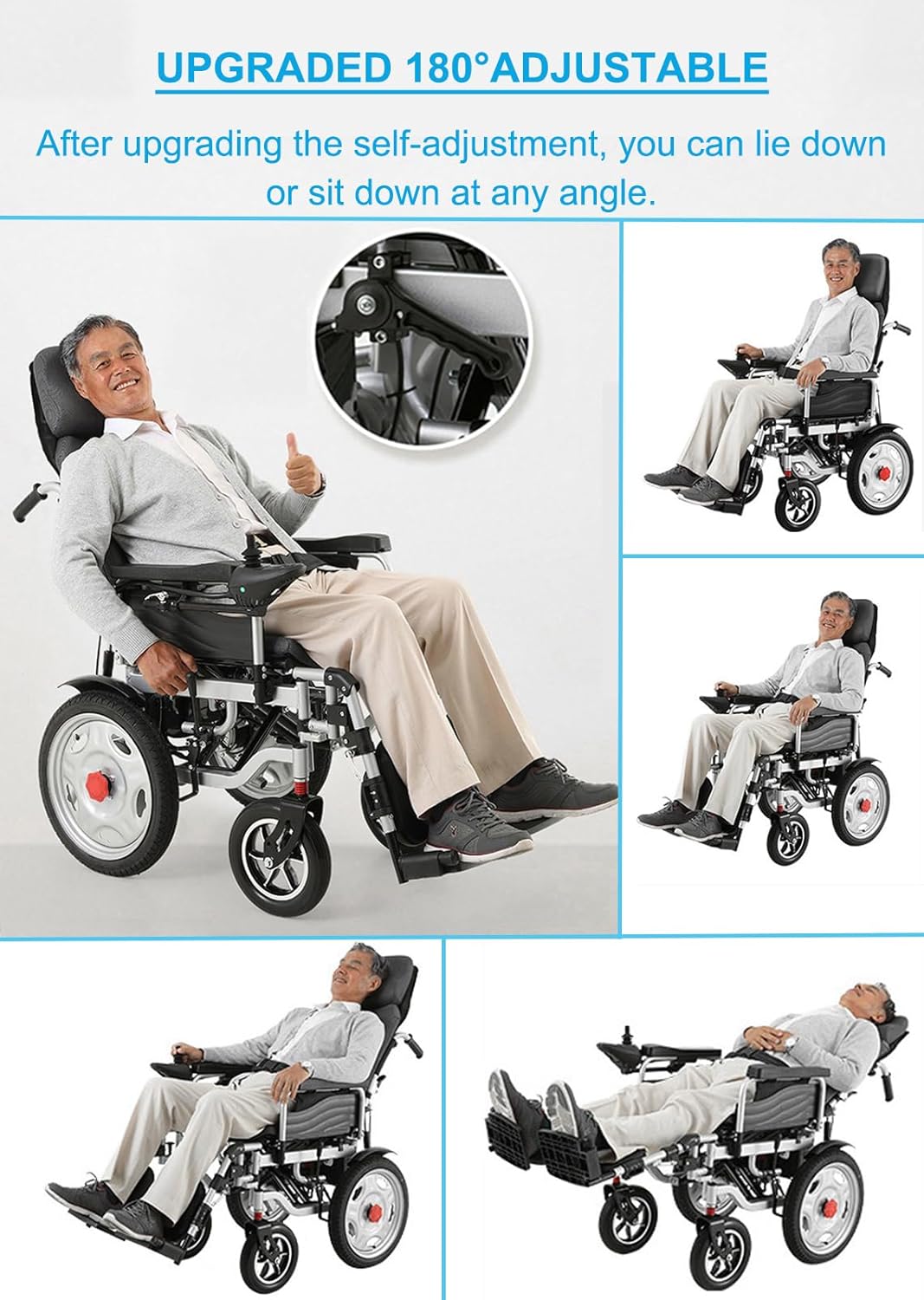 Foto 4 | Silla de Ruedas Eléctrica Ew8028 Reclinable Todo Terreno Soporte 150 kg Absorción de Impactos