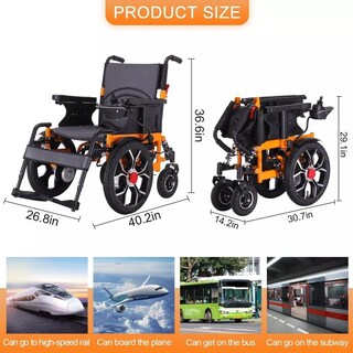 Foto 4 | Silla de Ruedas Eléctrica AIJIA EW8014 Todo Terreno Plegable con Doble Motor de 250W y 150 kg de Soporte