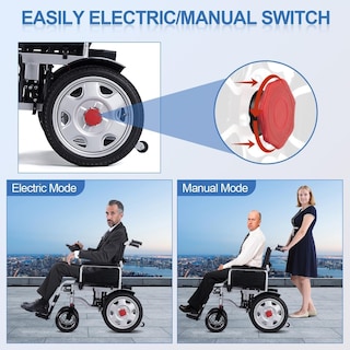 Foto 4 | Silla de Ruedas Eléctrica Plegable Ew8027 con Joystick 360° y Doble Motor