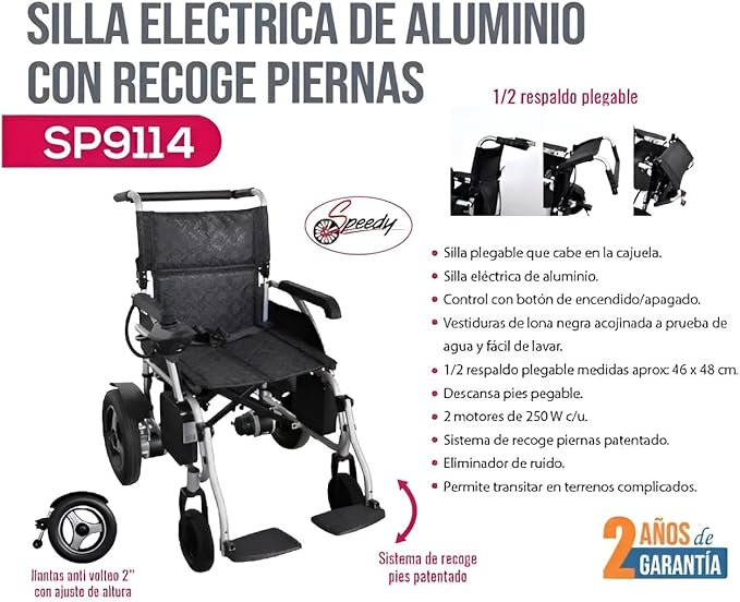 Foto 5 pulgar | Silla  Eléctrica con Eleva piernas Speedy Acero Inoxidable