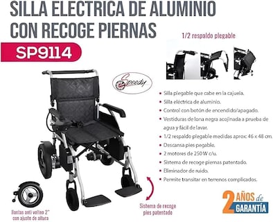 Foto 4 | Silla Eléctrica con Eleva piernas Speedy Acero Inoxidable