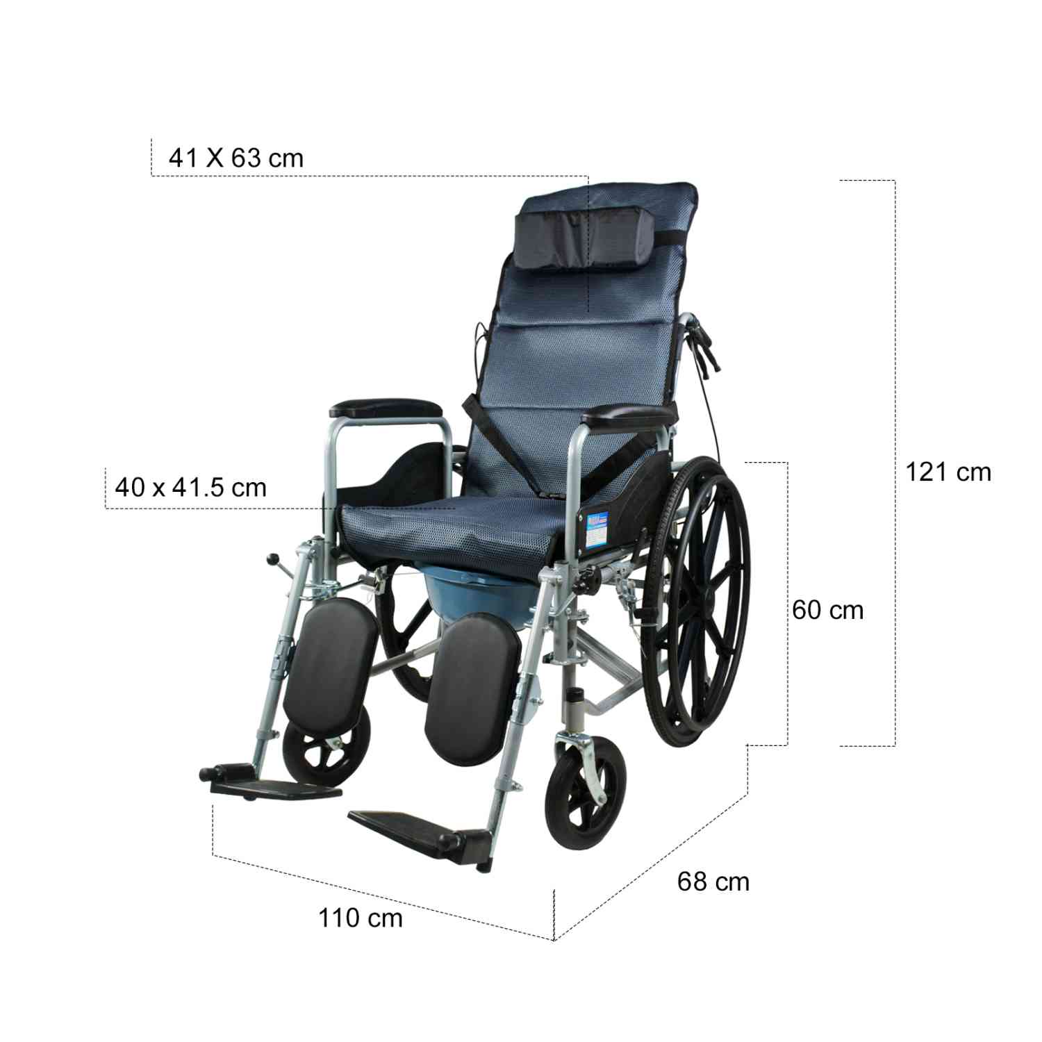 Foto 3 | Silla de Ruedas Nanofort color Negro Reclinable