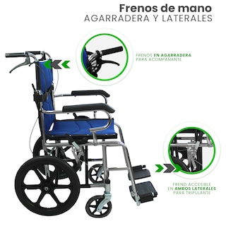Foto 4 | Silla de Ruedas Linium 16 Pulgadas Ligera Plegable Azul