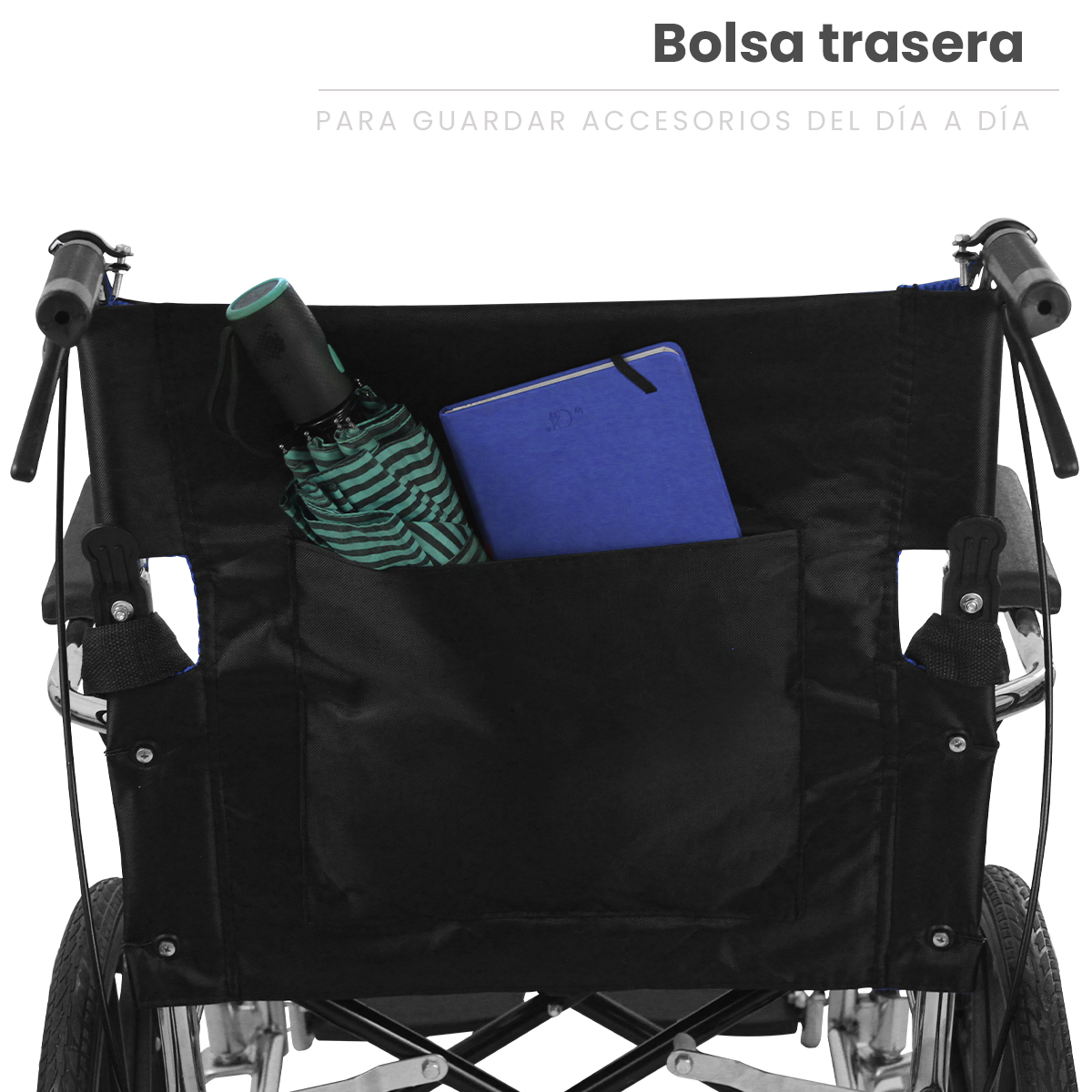 Foto 9 pulgar | Silla de Ruedas Linium 16 Pulgadas Ligera Plegable Azul