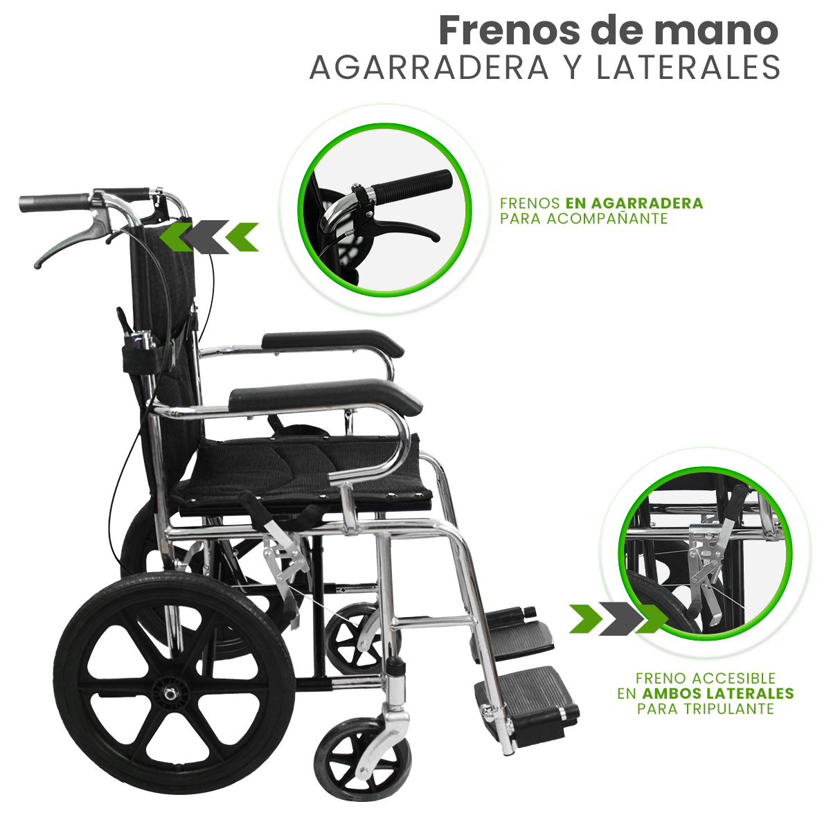 Foto 5 pulgar | Silla de Ruedas Linium 16 Pulgadas Plegable color Negra