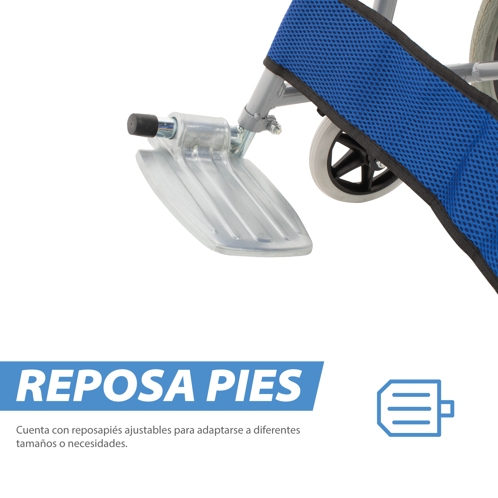 Foto 4 pulgar | Silla de Ruedas Juvenil Onof Onsr-09 Plegable de Transportador color Azul
