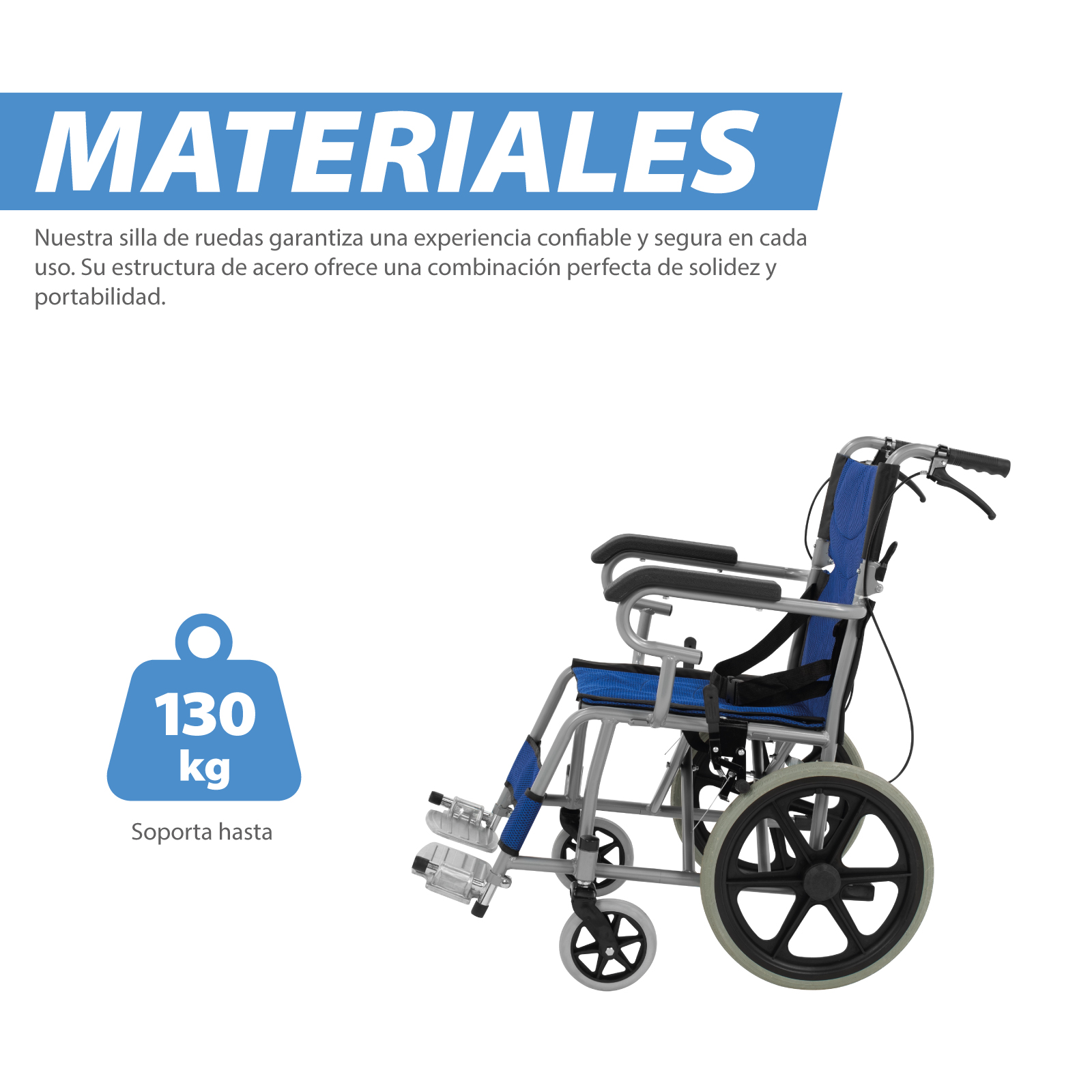 Foto 6 pulgar | Silla de Ruedas Juvenil Onof Onsr-09 Plegable de Transportador color Azul