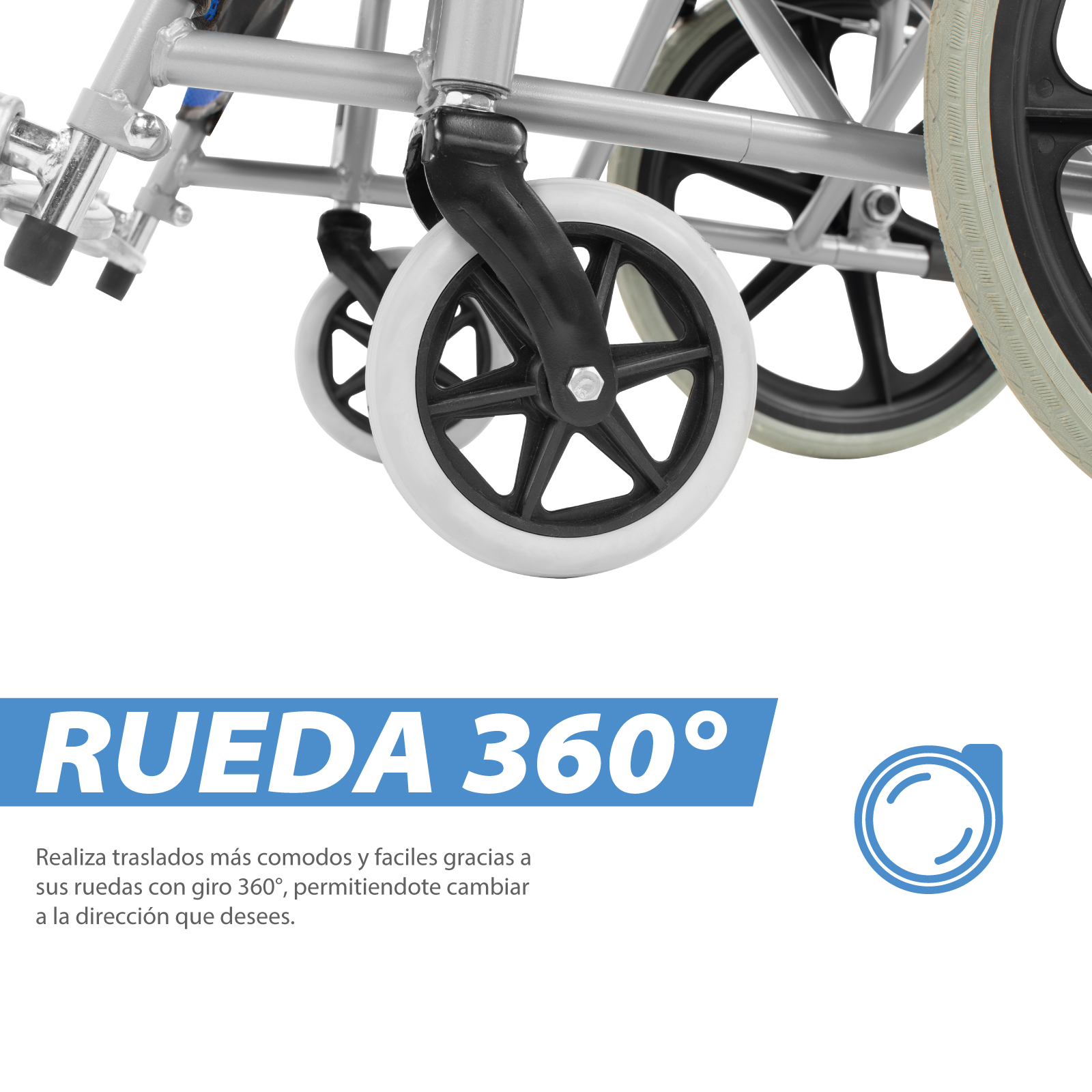 Foto 7 pulgar | Silla de Ruedas Juvenil Onof Onsr-09 Plegable de Transportador color Azul