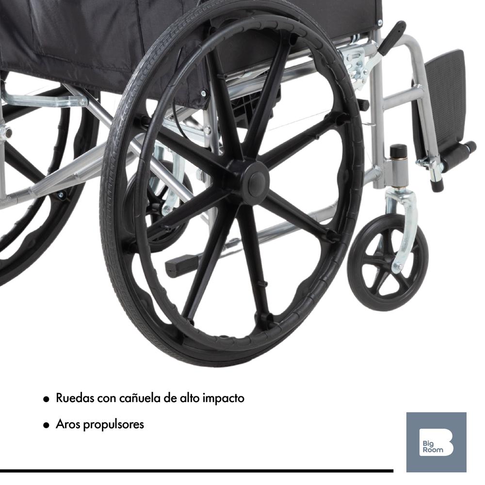 Foto 7 pulgar | Silla De Ruedas Ligera Plegable Traslado Compacta Con Freno