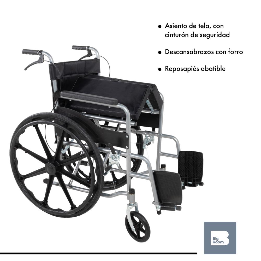 Foto 8 pulgar | Silla De Ruedas Ligera Plegable Traslado Compacta Con Freno