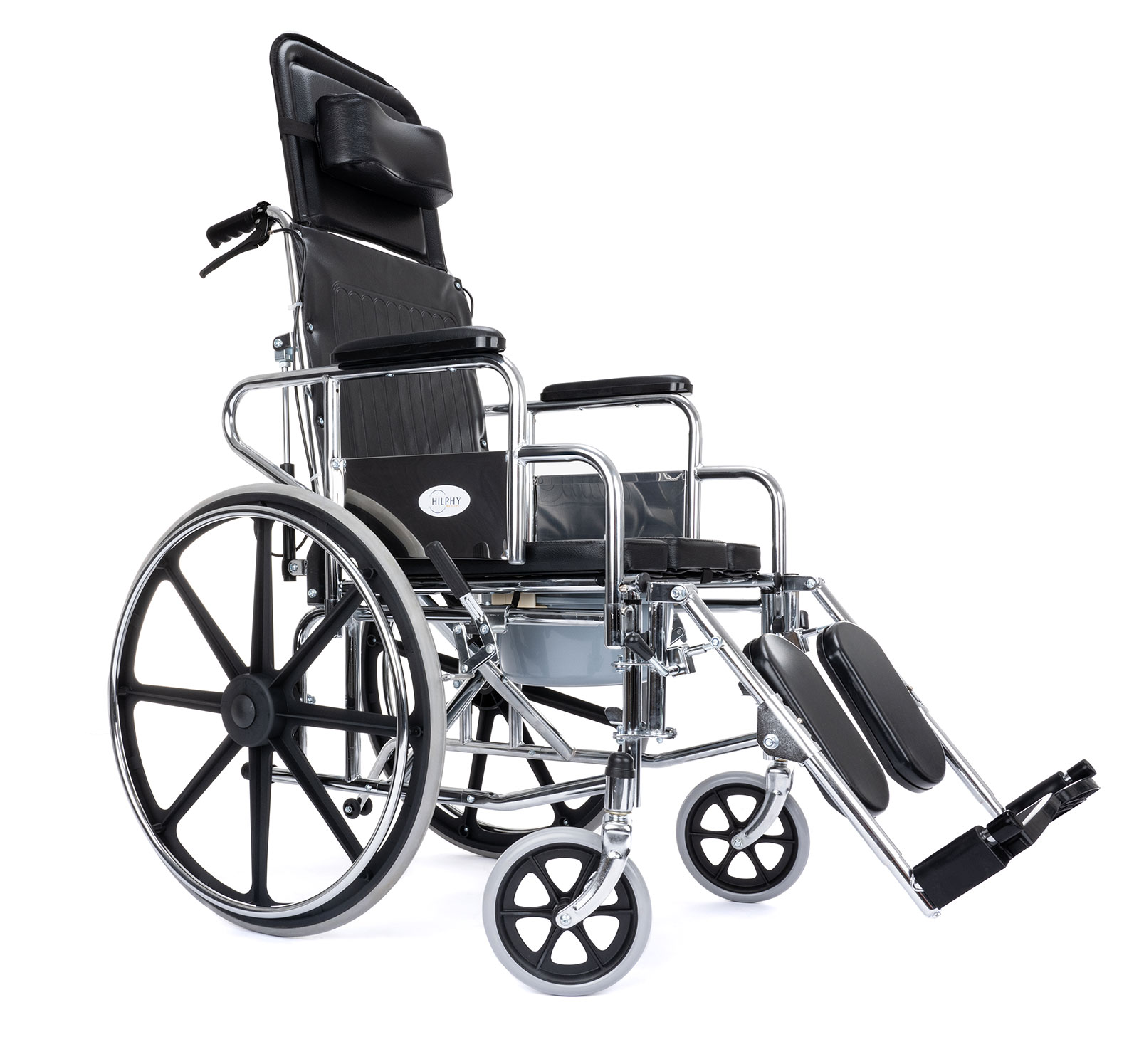 Silla de Ruedas Reposet Hilphy Medical Hil060 color Plata de Acero
