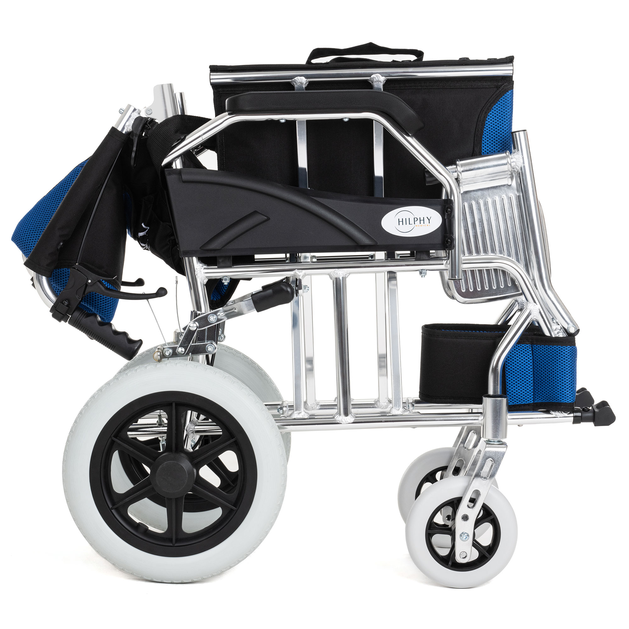 Foto 5 | Silla de Ruedas de Traslado Hilphy Medical Hil63f3a Azul de Aluminio