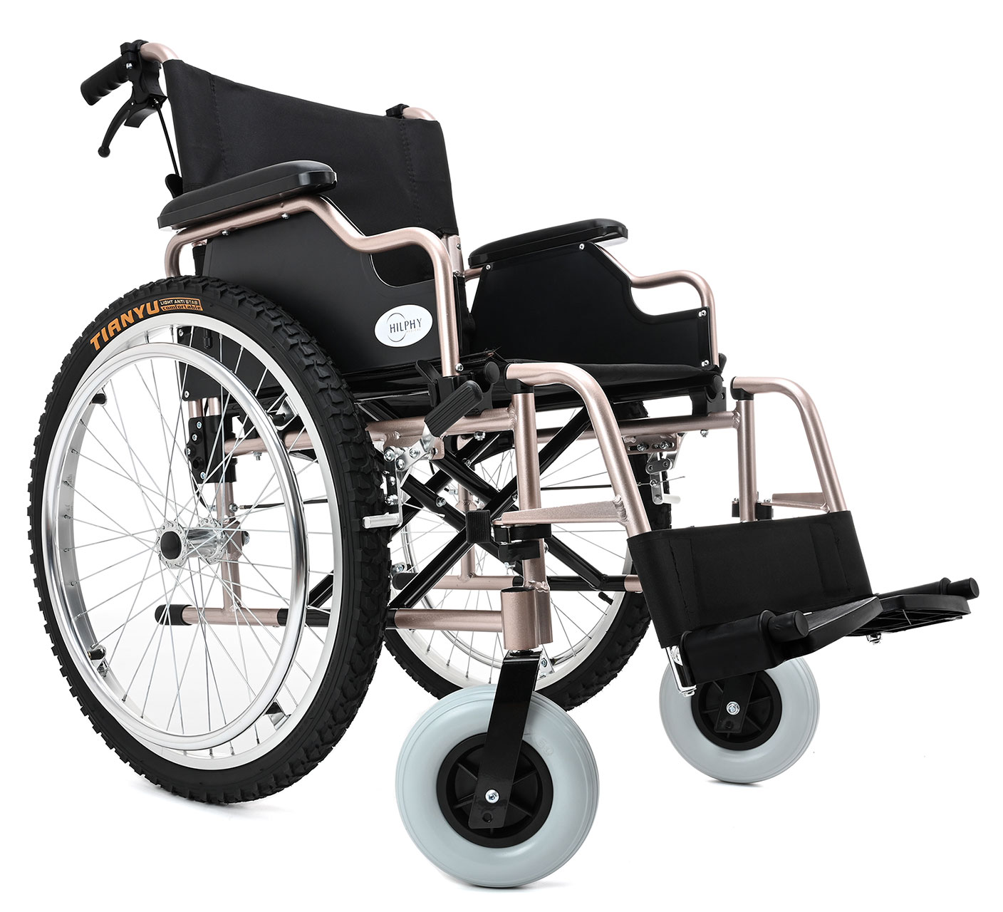 Foto 1 | Silla de Ruedas Todo Terreno Hilphy Medical Hil909d Dorado de Aluminio